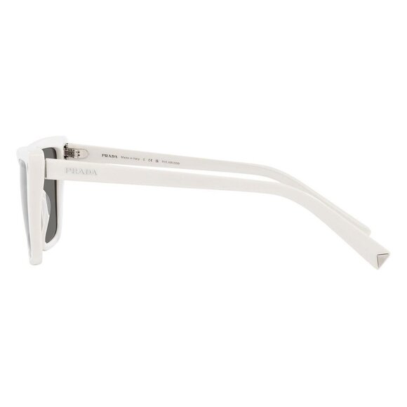 New PRADA White Polarised Butterfly PR 21ZS 142-5Z1 Sunglasses Women - Picture 3 of 4